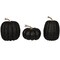 3 Pieces Vickerman 8 Inch Black Fabric Pumpkins Assorted Sizes Halloween Decoration